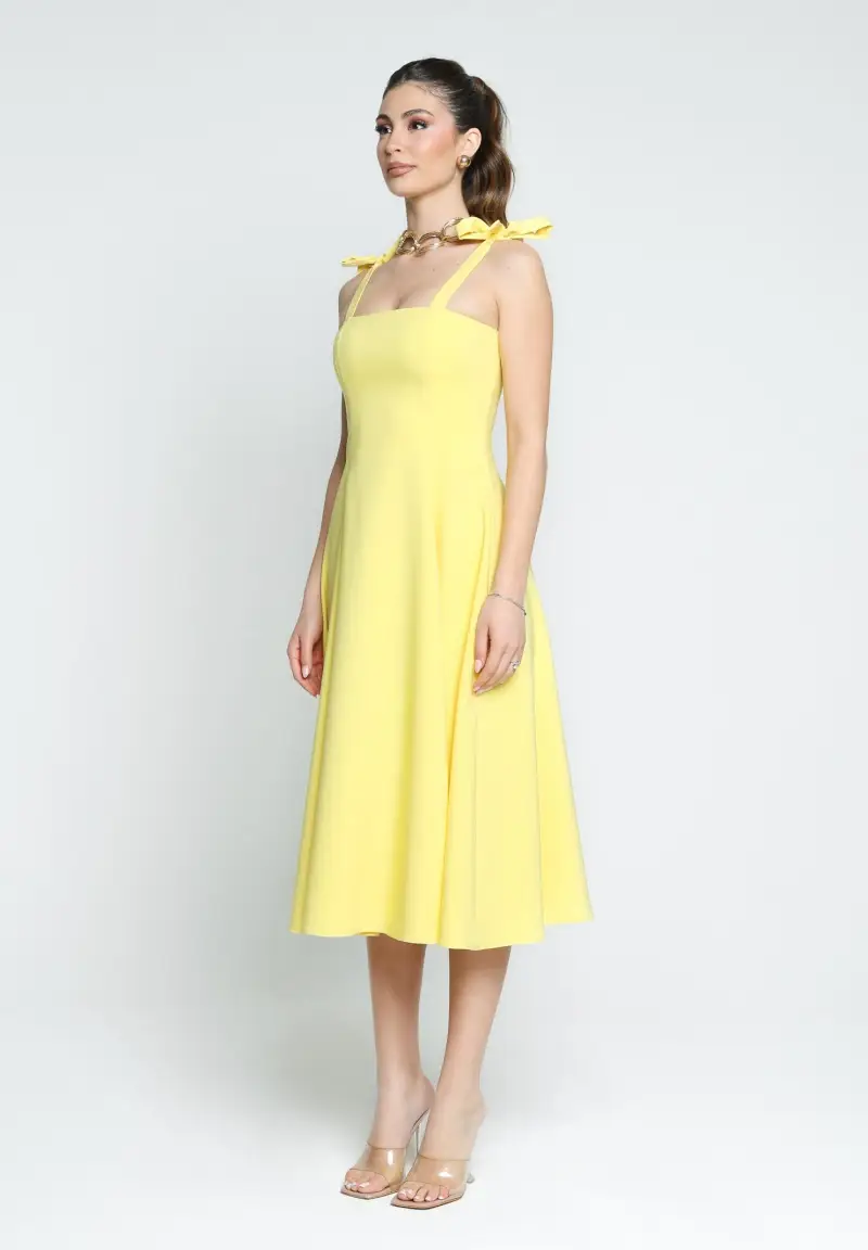 Abito midi MEDELEINE giallo da donna