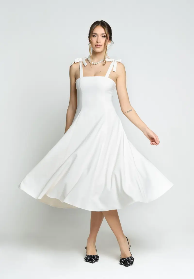 Abito midi MEDELEINE panna da donna miniatura 2