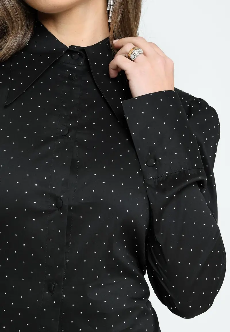 SANTAS Camicia a manica lunga CRèME BRULèE nera da donna miniatura 2