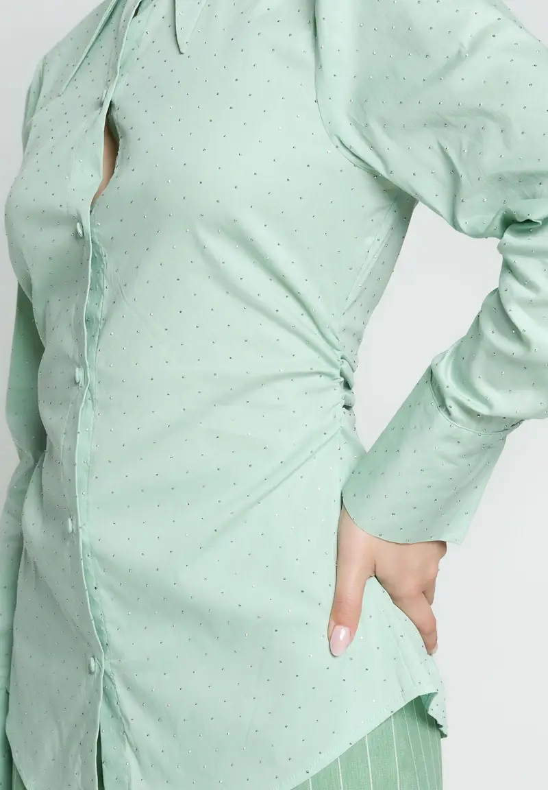 SANTAS Camicia a manica lunga CRèME BRULèE verde menta da donna miniatura 2