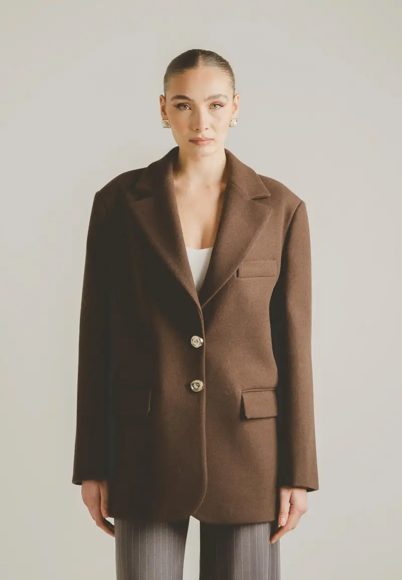 Cappotto corto LUMIÈRE marrone da donna