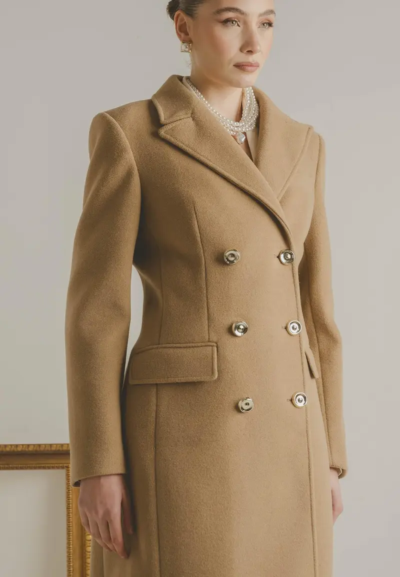 Cappotto lungo ÉCLIPSE beige da donna miniatura 3