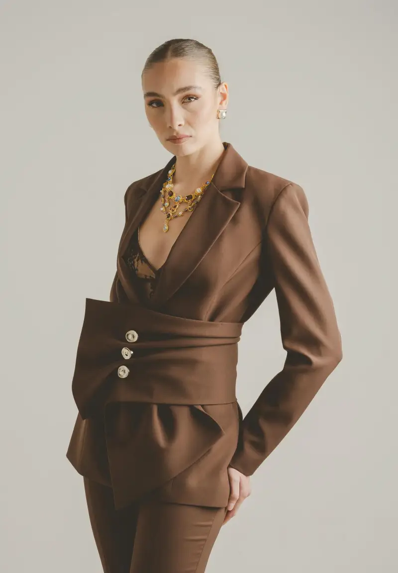 Giacca ALLURE marrone da donna miniatura 2