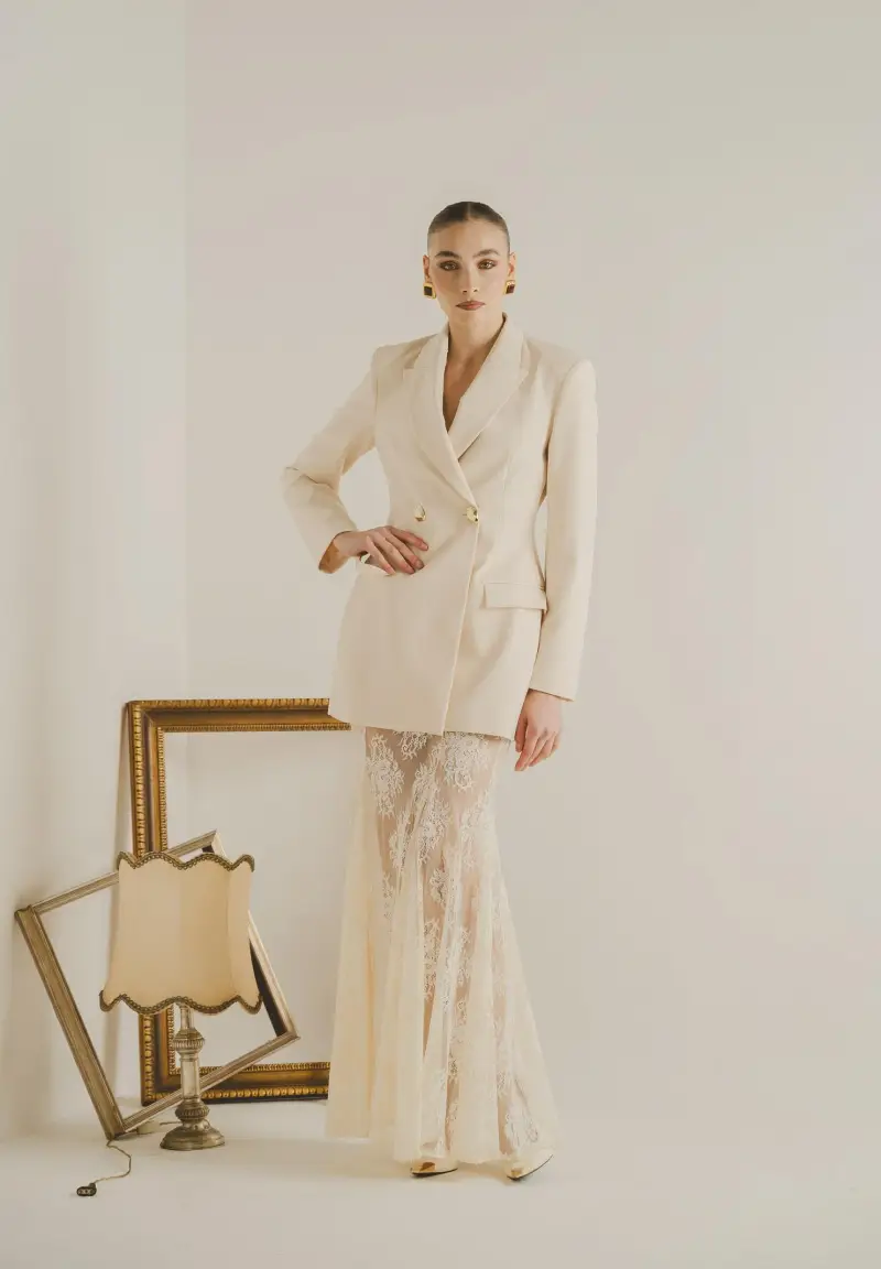 Giacca NUIT panna da donna miniatura 2