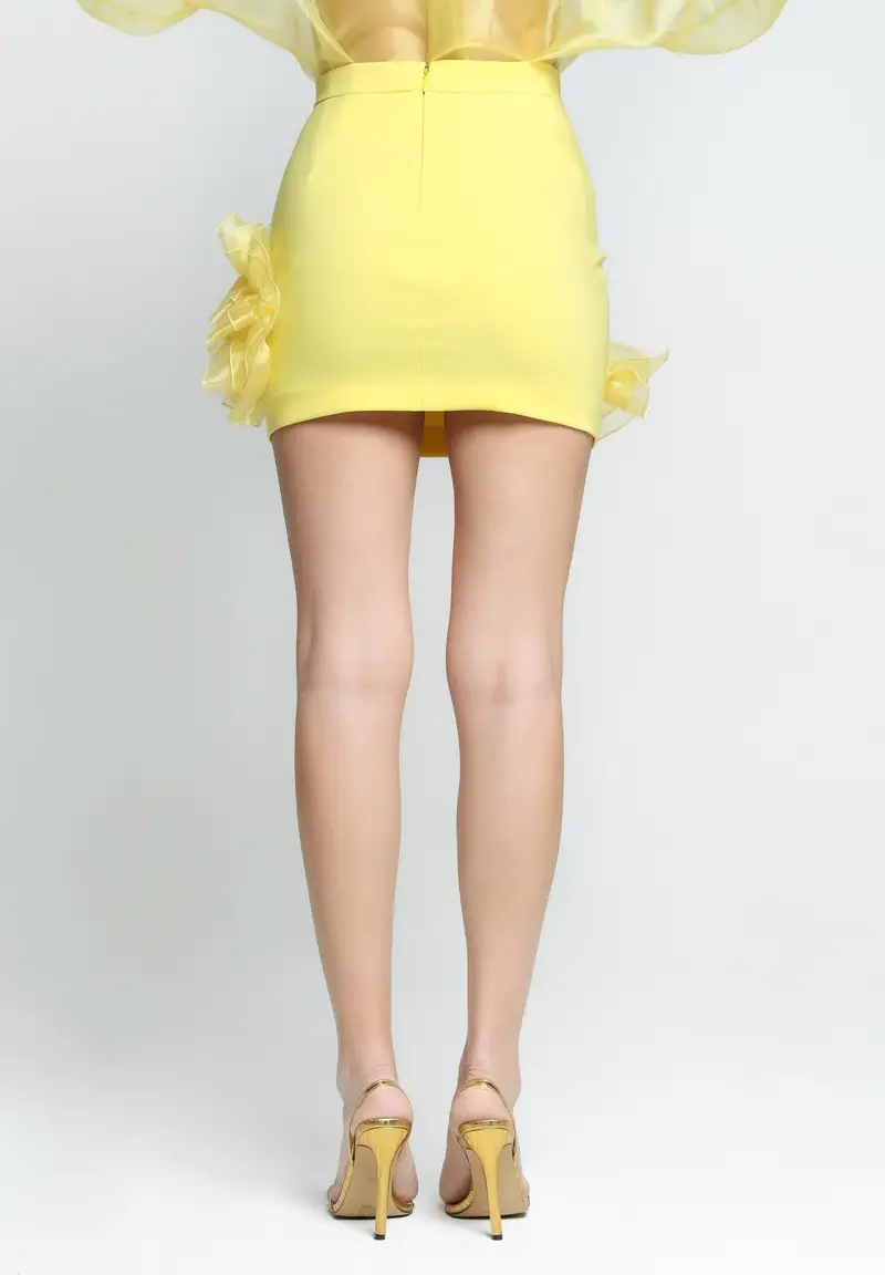 SANTAS Gonna corta CHANTILLY gialla da donna miniatura 3