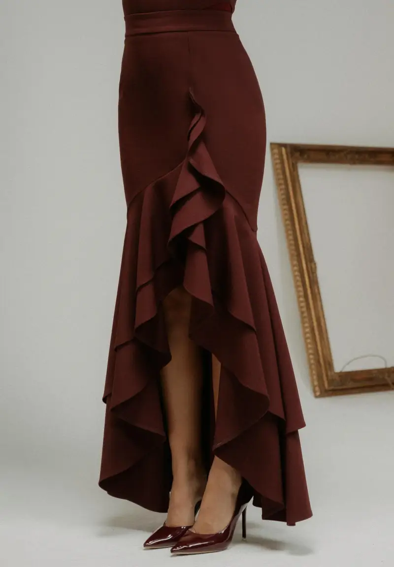 Gonna lunga ÉLAN bordeaux da donna