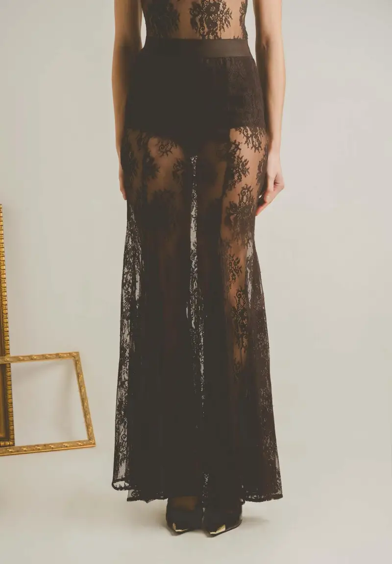 Gonna lunga NUIT marrone da donna