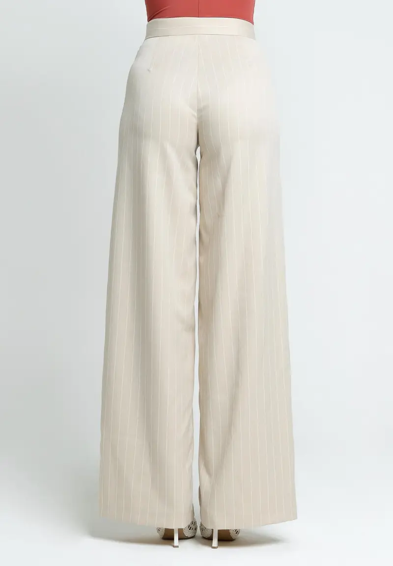 SANTAS Pantalone APPLE PIE beige da donna con motivo gessato miniatura 3