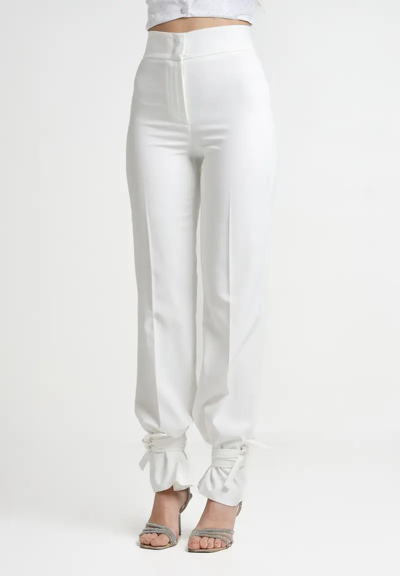 SANTAS Pantalone elegante DULCHE DE LECHE bianco da donna