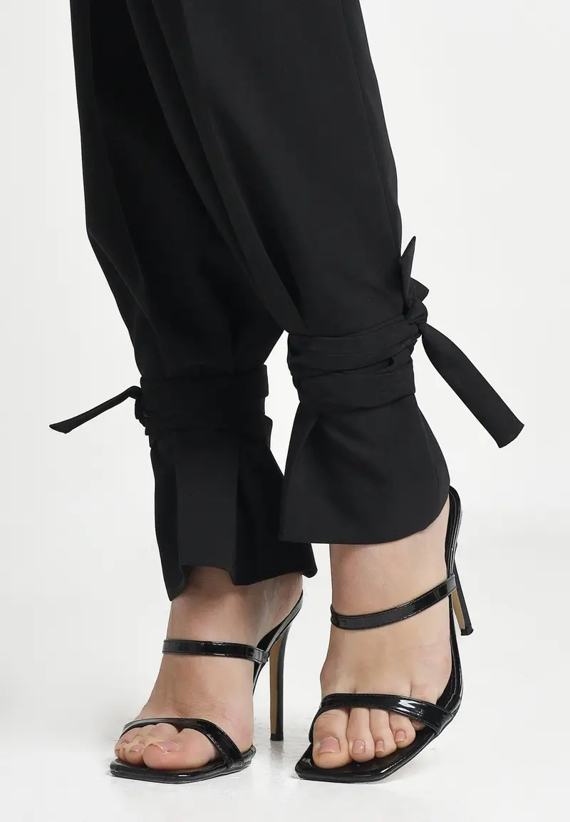 SANTAS Pantalone elegante DULCHE DE LECHE nero da donna miniatura 2