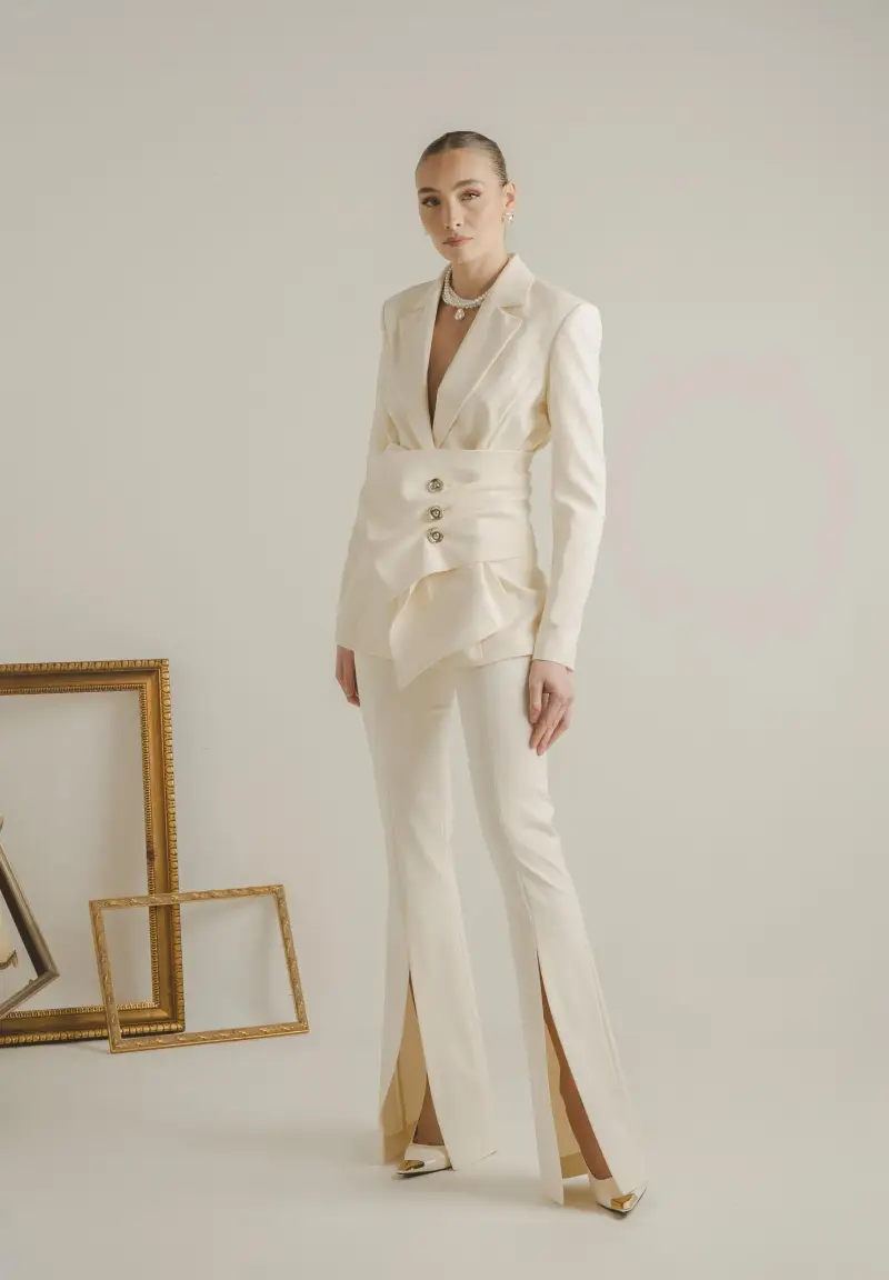 Pantalone Force panna da donna miniatura 2