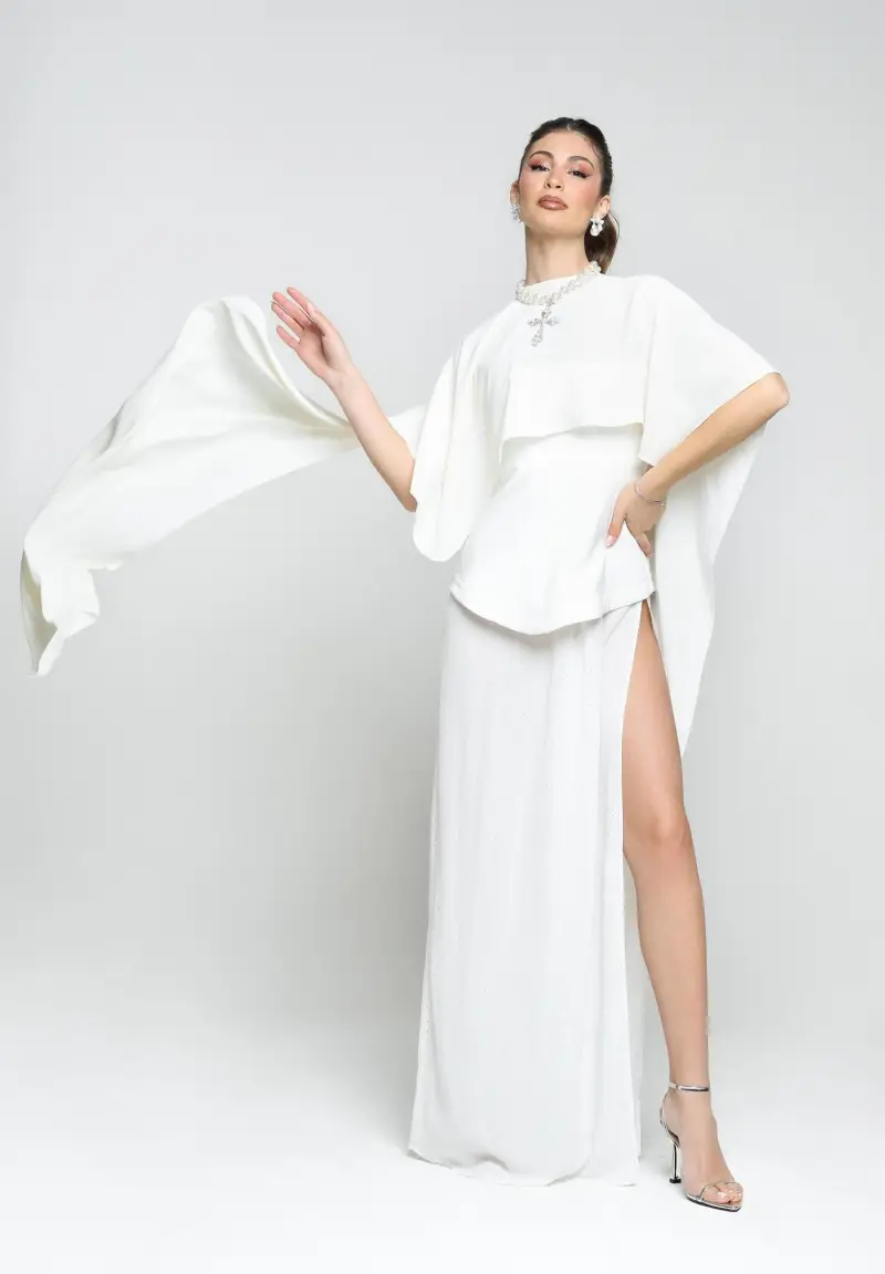 Stola ÉCLAIR bianca da donna miniatura 2