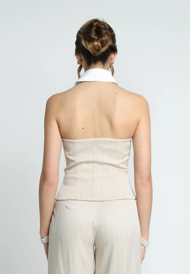 SANTAS Top Donna Beige 920592 miniatura 3