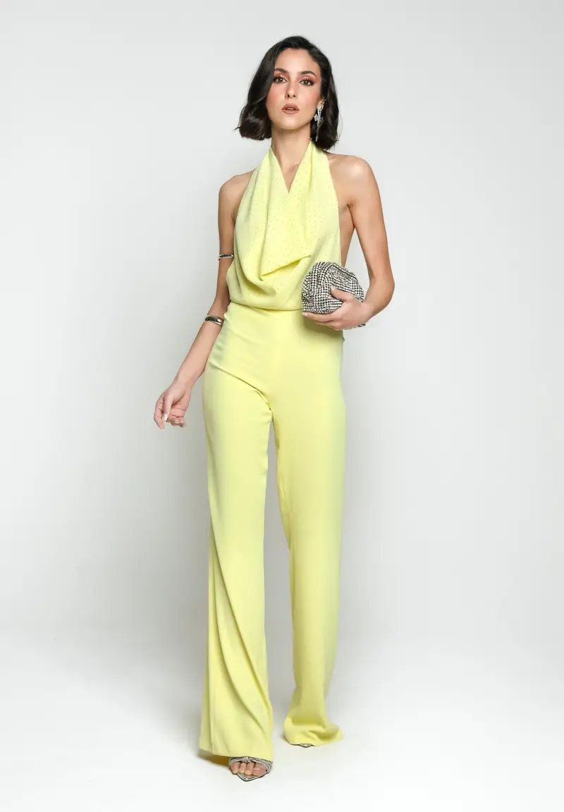 SANTAS Tuta MERINGUE gialla da donna con strass miniatura 3