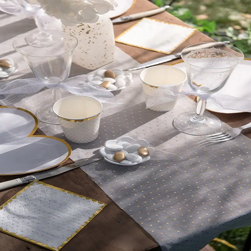 Santex 6831-1 - Runner per Tavola Dorato Bianco