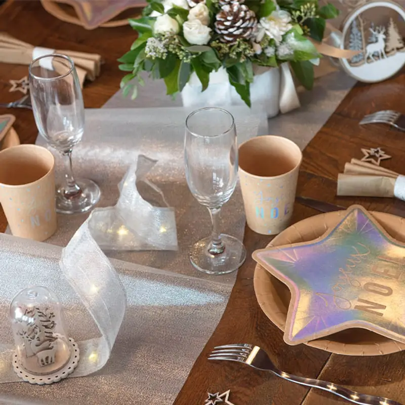 Santex 7179-4 Runner da Tavolo in Metallo Argento