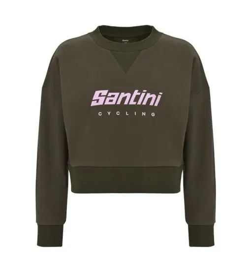 Brand Cropped - felpa - donna Green