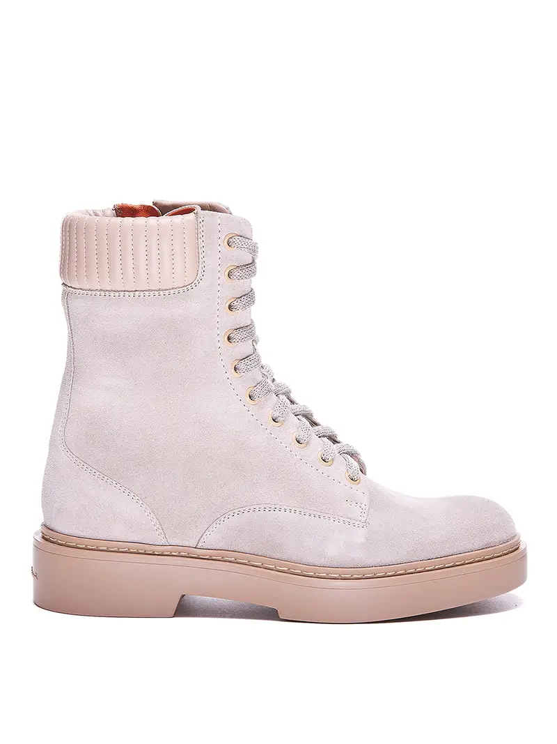 Stivaletti con lacci Rosa Chiaro