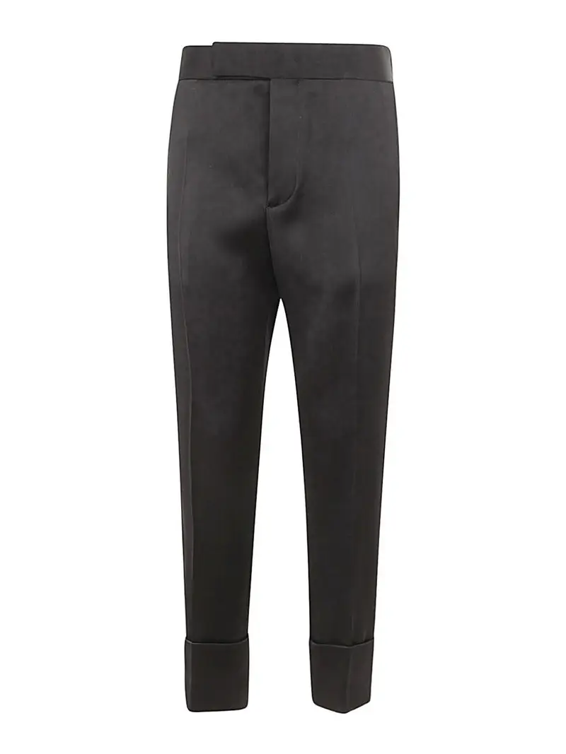 Pantaloni in doppio raso Nero