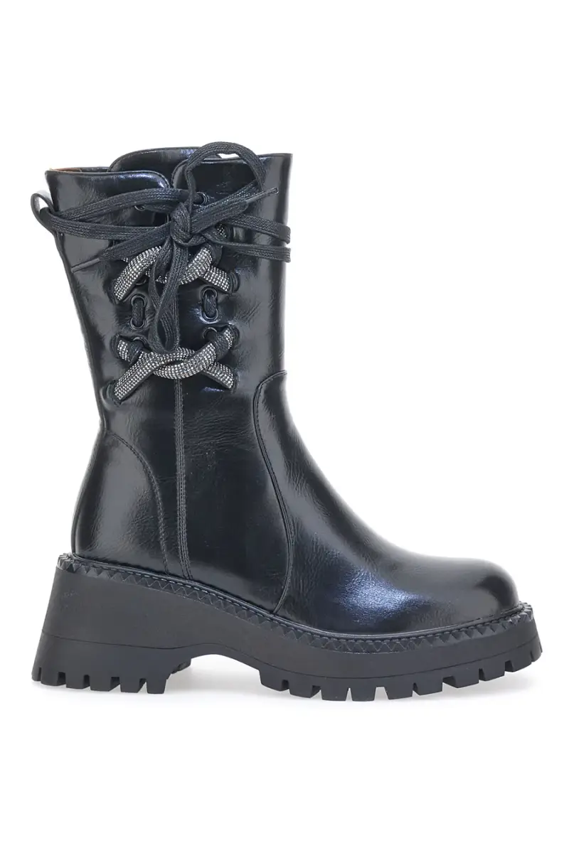 Stivaletti Neri con Tacco Basso Sara Lopez 066 [NERO]