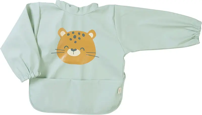 Waterproof Bib with Sleeves bavaglino menta