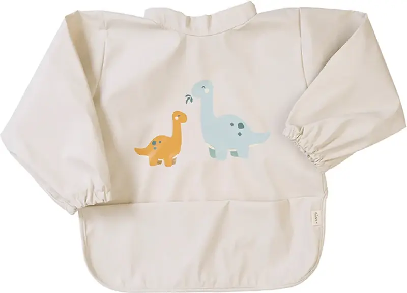 Waterproof Bib with Sleeves bavaglino sabbia