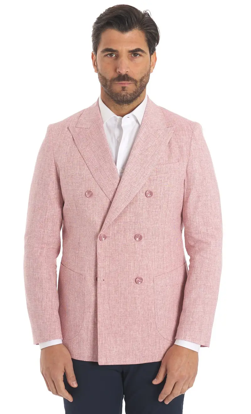 Giacca doppiopetto sartista drop 7, colore rosa