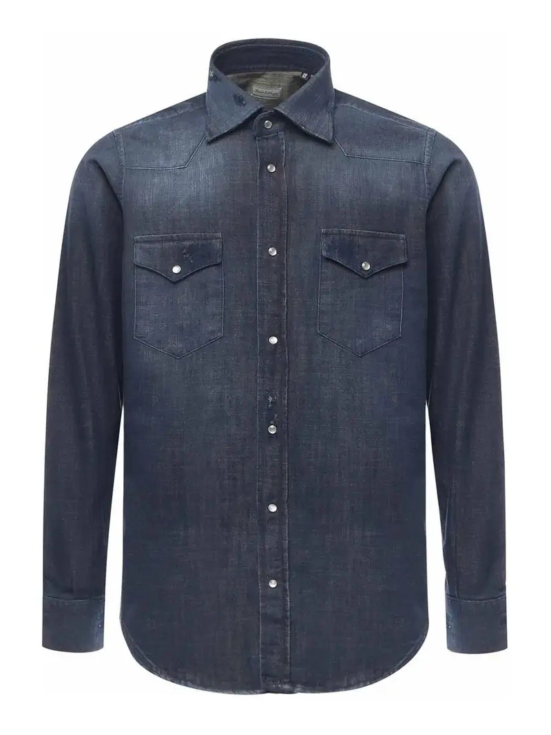 Camicia in denim di cotone Texas Blu