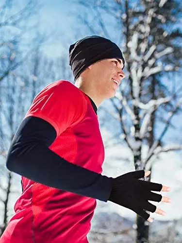 SATINIOR Unisex - Adulto 3 paia guanti Mezzi Finger Gloves invernali Guanti senza dita Maglierie medio Colore Set 1 miniatura 3