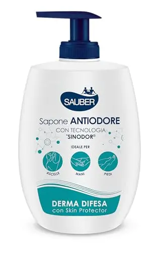 Sauber - Sapone Dermo Difesa Liquido con Azione Anti Odore, Tecnologia Sinodor, Tecnologia Skin Protector,