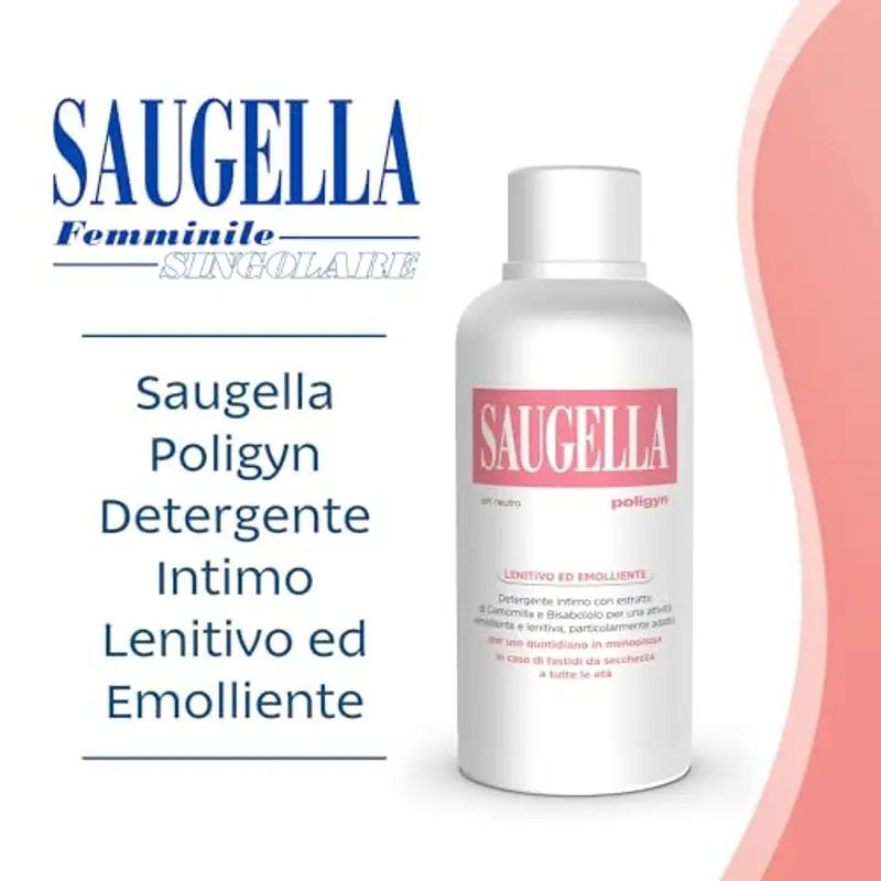 Saugella Poligyn, Detergente Intimo Emolliente Antiprurito, pH Neutro, con Camomilla e Acido Lattico, Adatto in Menopausa, 750 ml miniatura 2