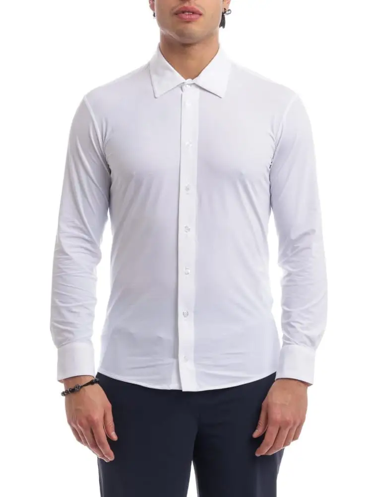 camicia bianca uomo mini logo