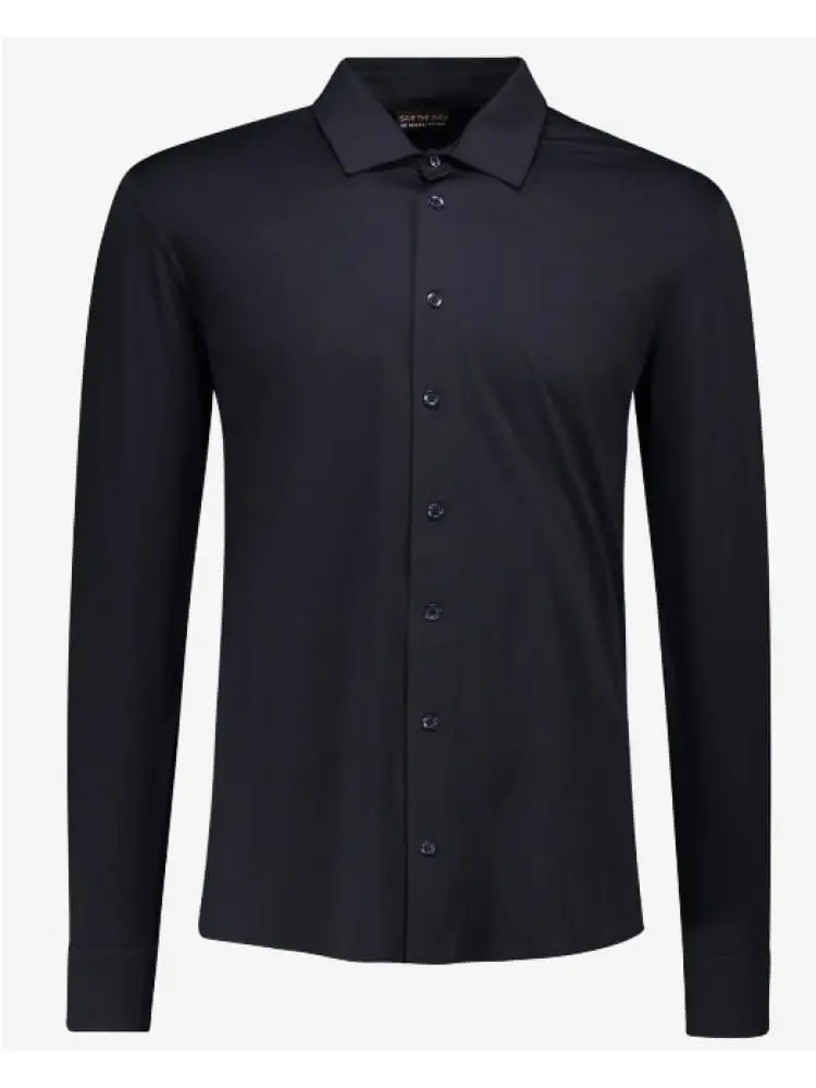 camicia nera uomo mini logo