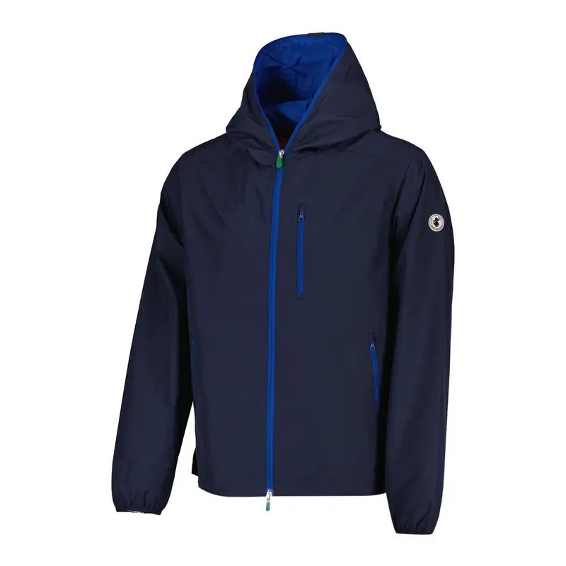 GIACCA CON CAPPUCCIO ZIP CONTRASTO DAVID Blu