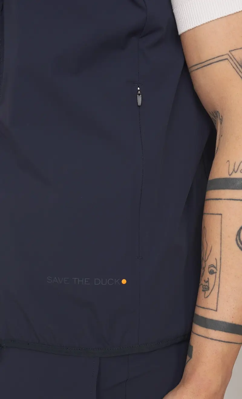 Gilet save the duck tecnico broderick, colore blu miniatura 2