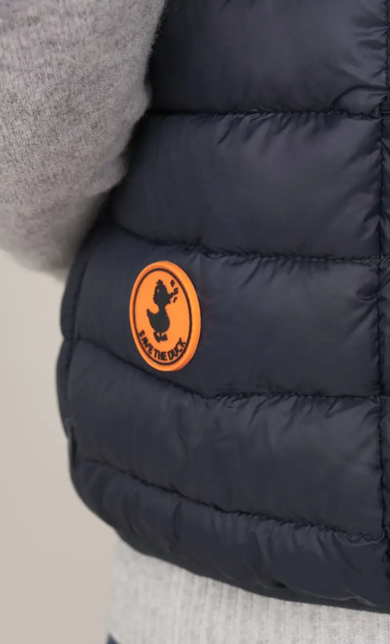 Gilet save the duck trapuntato adam, colore blu miniatura 2