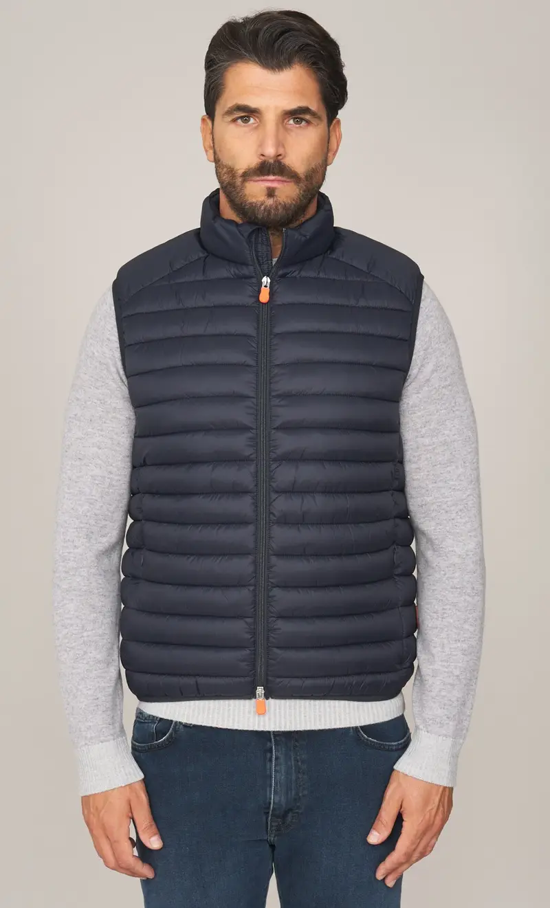 Gilet save the duck trapuntato adam, colore blu