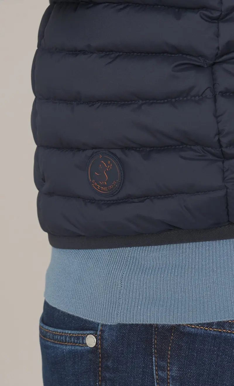 Gilet save the duck trapuntato dave, colore blu miniatura 2