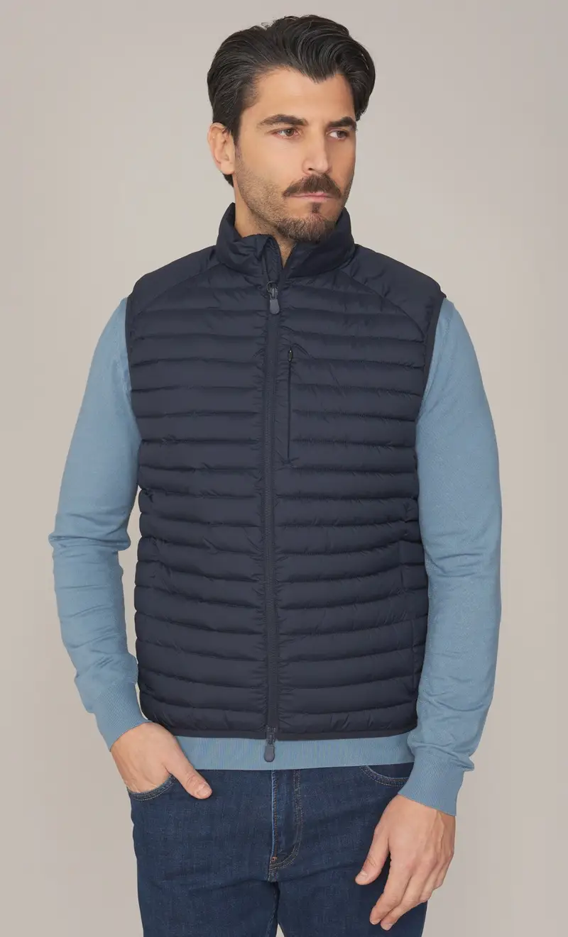 Gilet save the duck trapuntato dave, colore blu