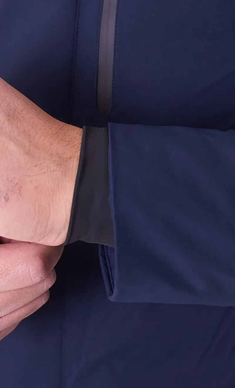 Giubbotto corto save the duck liscio con cappuccio blu cesar, colore blu miniatura 2