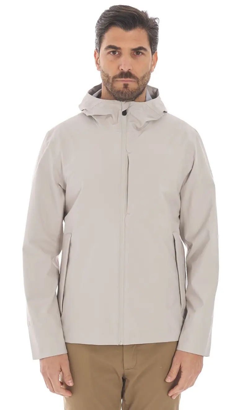 Giubbotto corto save the duck liscio con cappuccio jari, colore beige