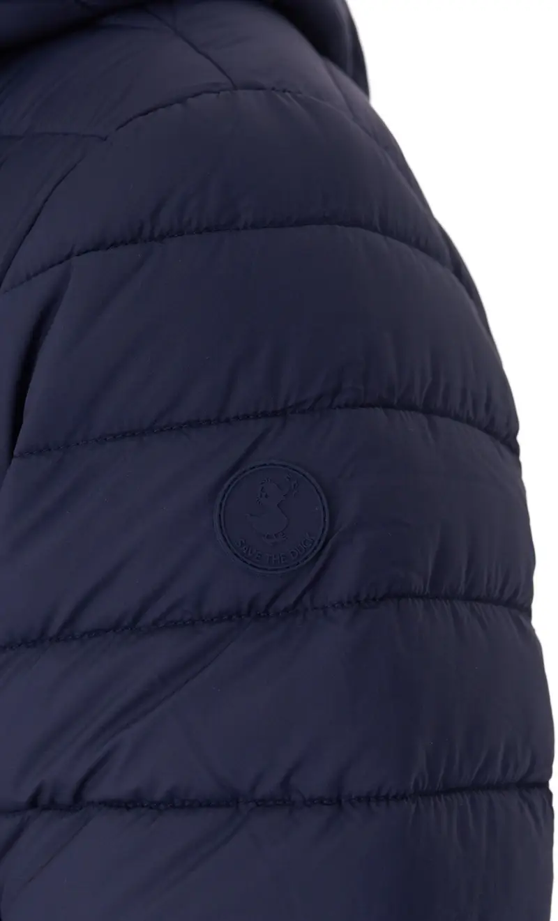 Giubbotto corto save the duck trapuntato con cappuccio juncus, colore blu miniatura 2