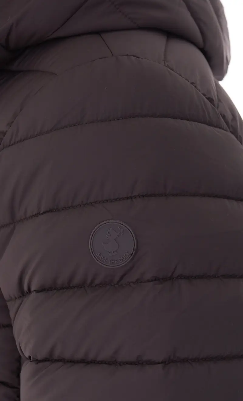 Giubbotto corto save the duck trapuntato con cappuccio juncus, colore moro miniatura 2