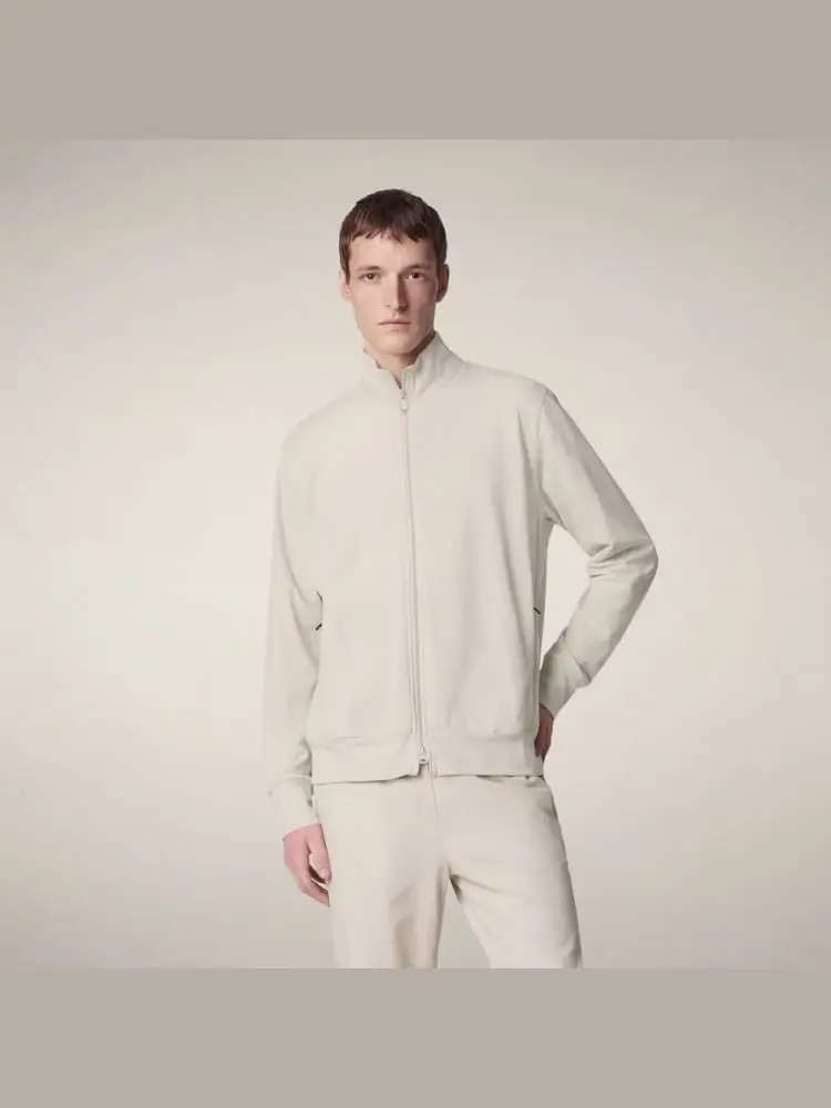 giubbotto felpa uomo tulio in nylon strech beige chiaro