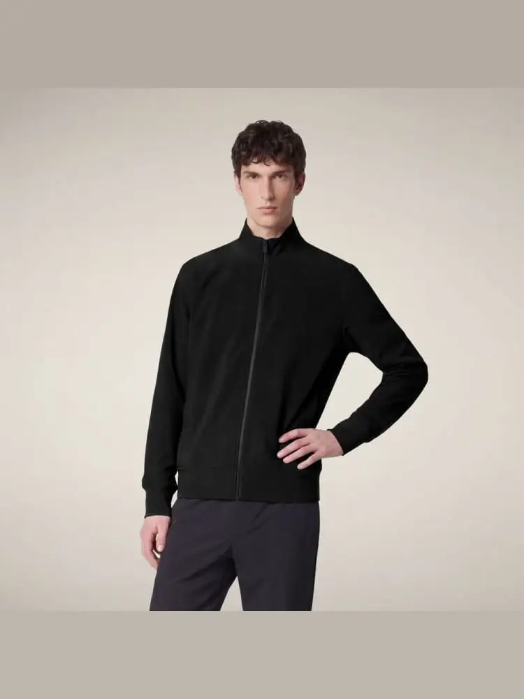 giubbotto felpa uomo tulio in nylon strech nero