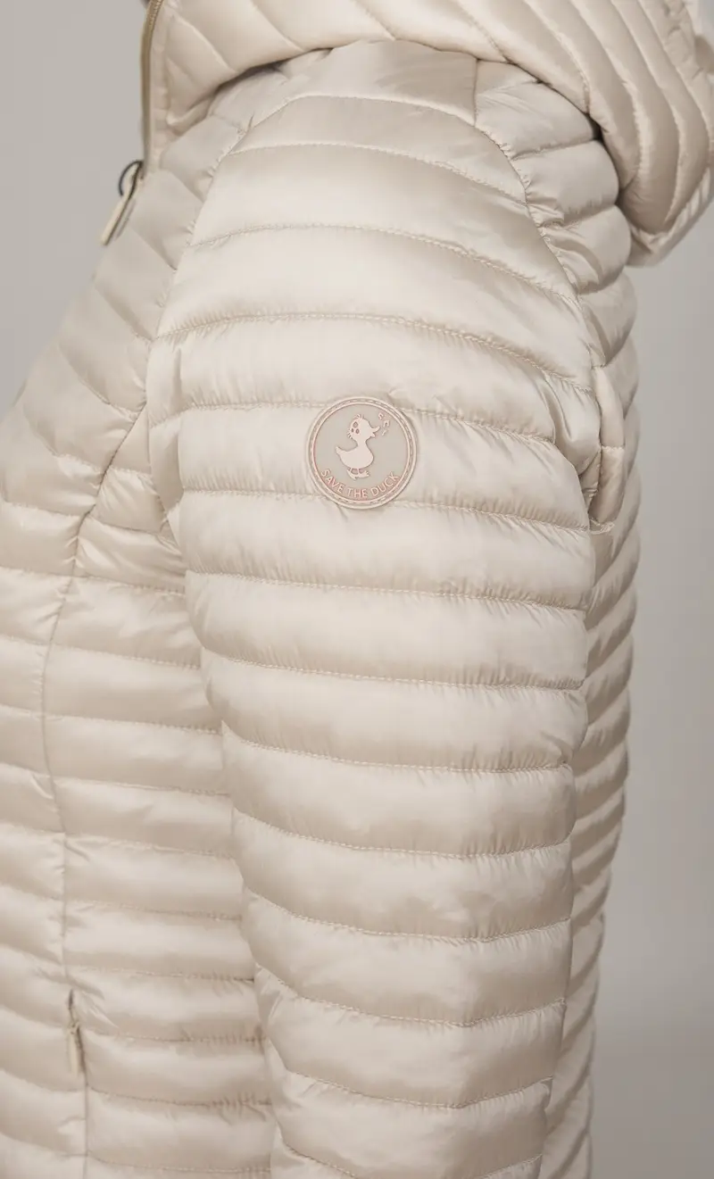 Giubbotto save the duck con cappuccio alexa, colore beige miniatura 2
