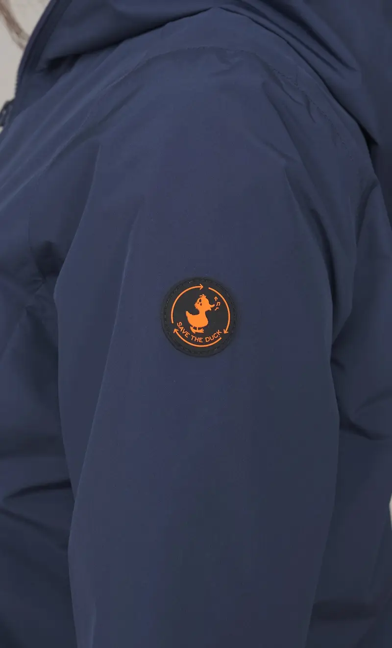 Giubbotto save the duck donna con cappuccio stella, colore blu miniatura 2