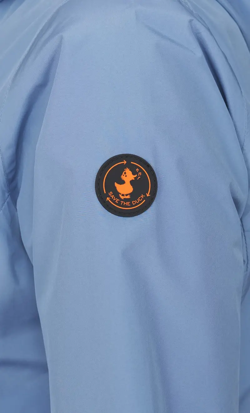 Giubbotto save the duck donna con cappuccio stella, colore celeste miniatura 2