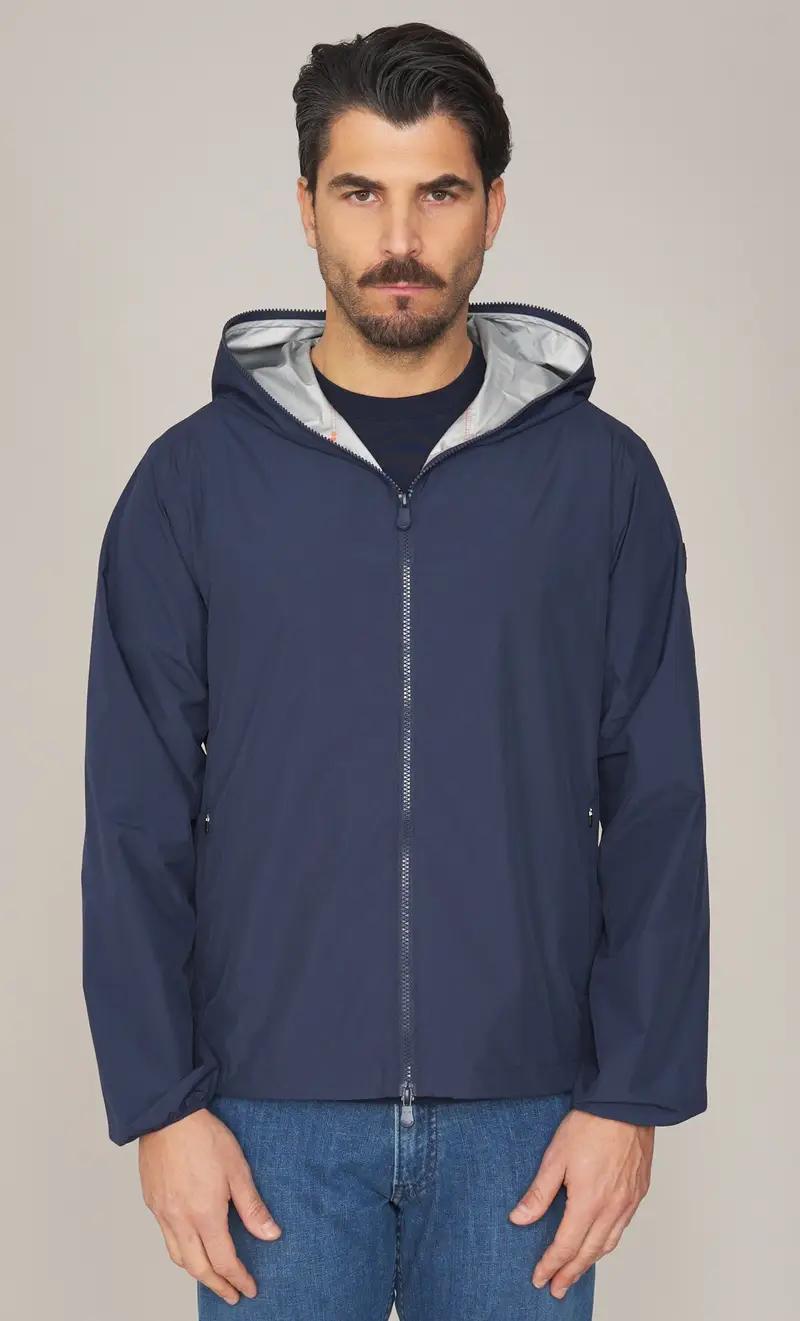 Giubbotto save the duck leggero con cappuccio zayn, colore blu