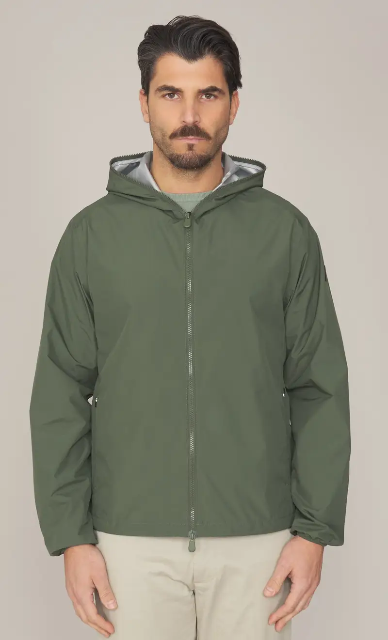 Giubbotto save the duck leggero con cappuccio zayn, colore verde